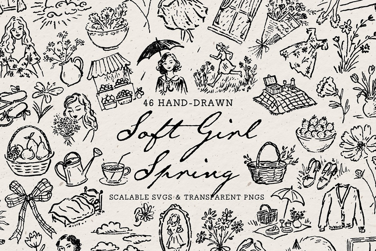 Spring Floral Doodle Line Art Bundle, an Object Illustration by The October Creative (Photo 4 of 13)
