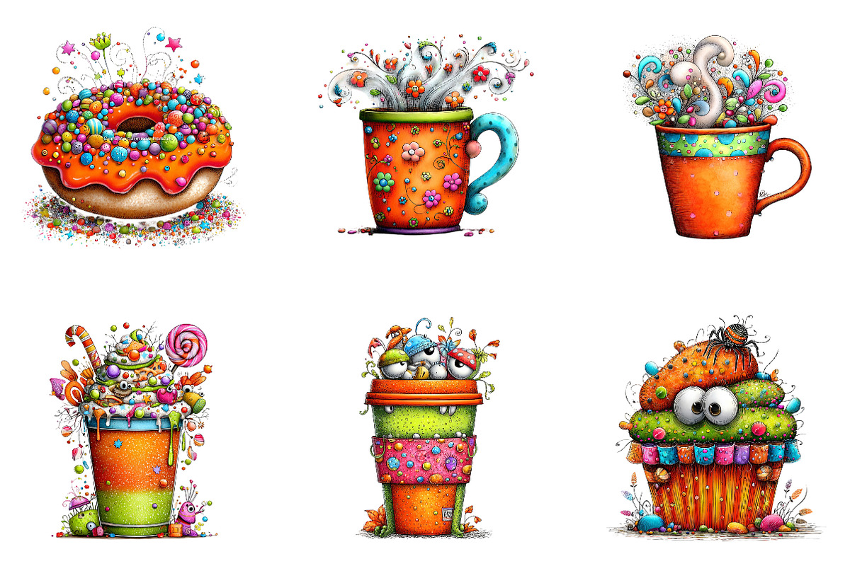 Whimsical Halloween Coffee Cup, a Seasonal Illustration by CreationArt (Photo 2 of 5)
