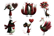 Whimsical Valentine Animals Clipart, an Illustration by Dream Creation (Thumbnail 4 of 8)