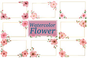 Pink Floral Watercolor Frames, an Illustration by Amazin_art (Thumbnail 1 of 11)