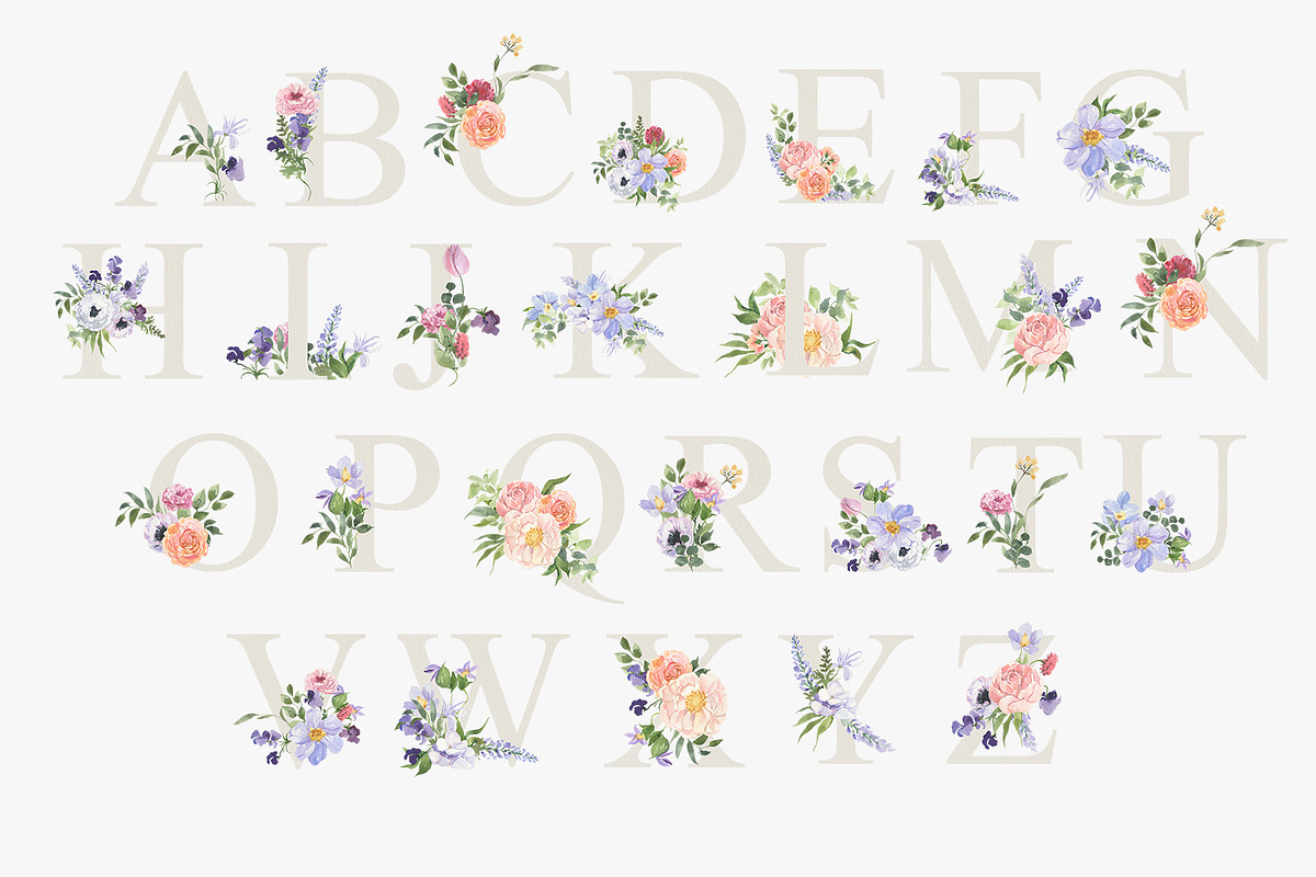 Spring bouquet watercolor clipart, a Decorative Illustration by Love Watercolor Store (Photo 8 of 9)