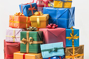 86 Gift boxes with ribbons and bows, a Holiday Photo by Handmadefont (Thumbnail 52 of 90)