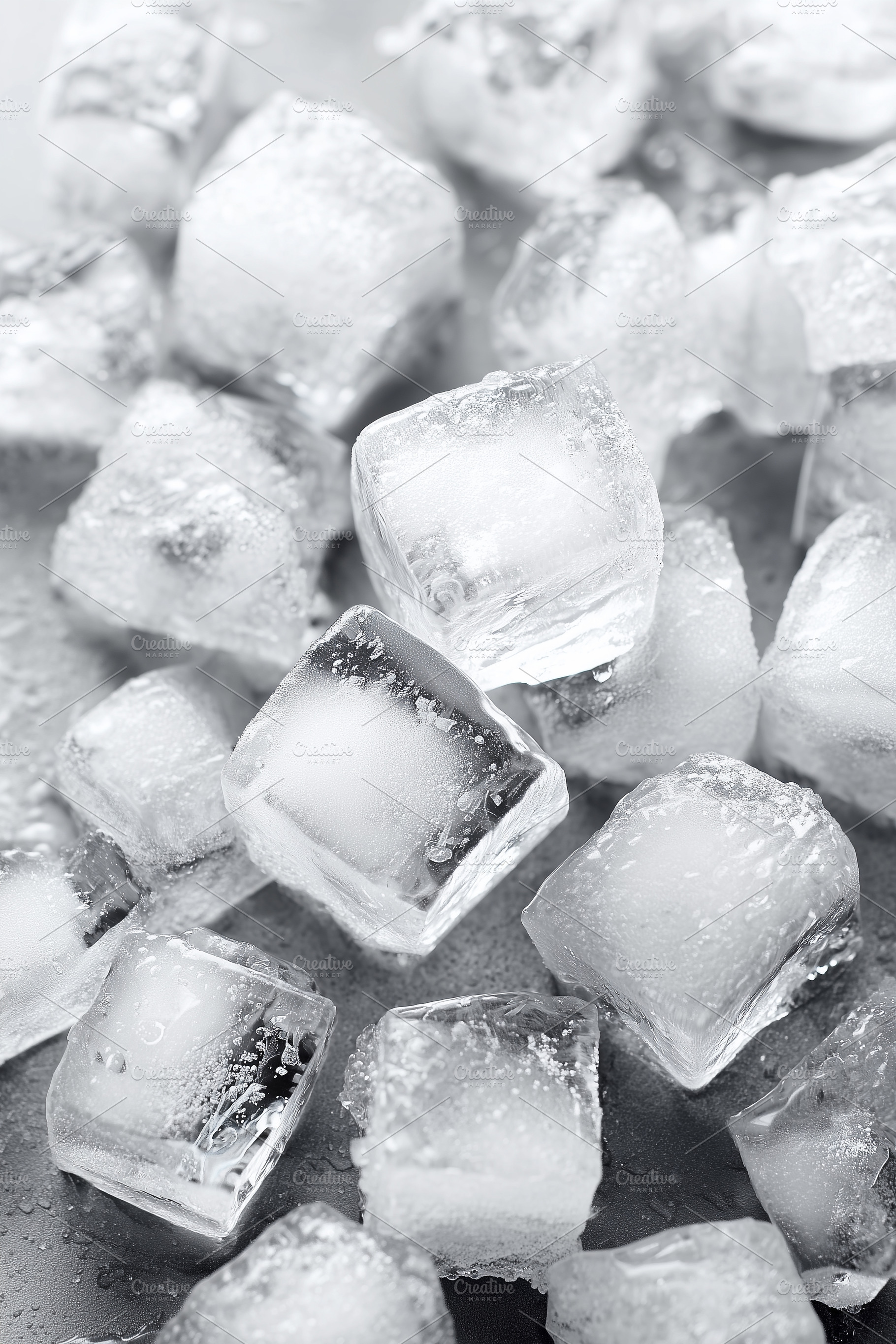 Transparent ice cubes with frost on, a Food & Drink Photo by MistyDay