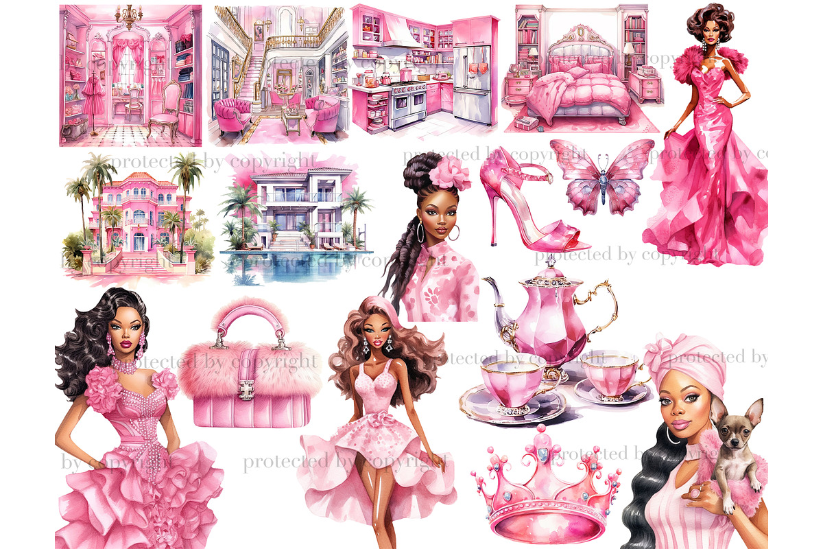 Fashion Black Girl Clipart PNG, a Person Illustration by GlamArtZhanna (Photo 3 of 5)