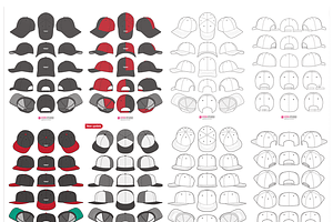 Vector Cap Design Set for Fashion