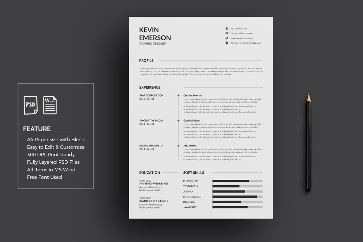 Resume/CV, a Resume Template by deviserpark (Photo 1 of 5)