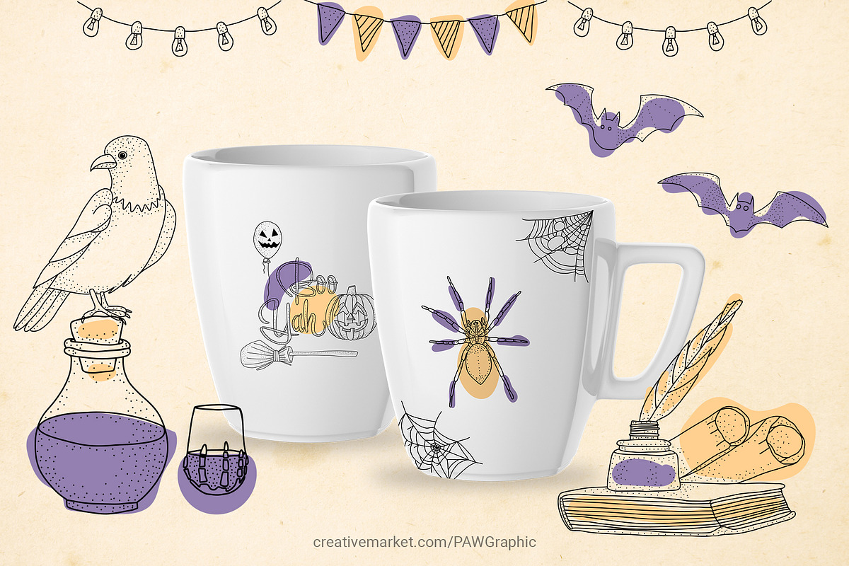 Halloween SVG Sign Spooky Bundle, an Illustration by PawGraphic (Photo 5 of 11)