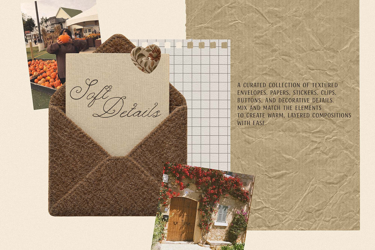 Cozy Textile Stationery Kit, an Object Graphic by DigARTbyHavroshka (Photo 3 of 12)