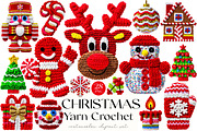 Yarn Crochet Christmas Clipart, an Illustration by OK Design (Thumbnail 1 of 6)