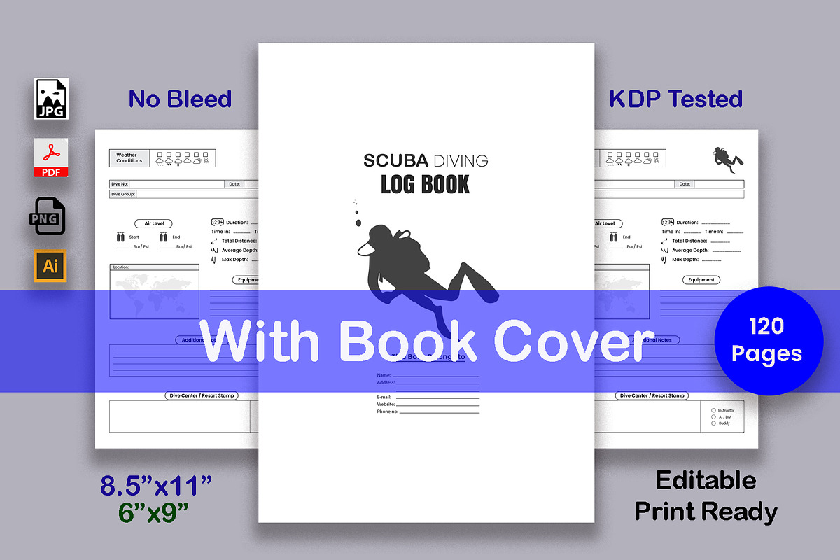 Scuba Diving Log Book & Cover, a Templates & Theme by Hitubrand (Photo 1 of 3)