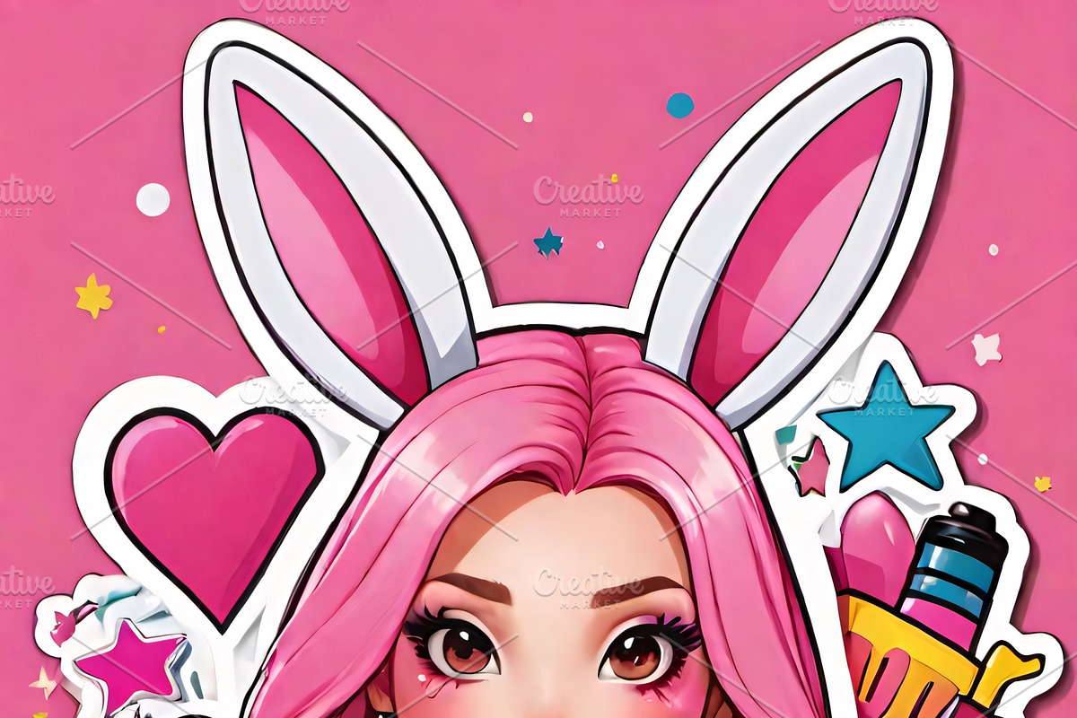 Bunny Girl Stickers — 50 PNG, a Person Illustration by ETARA by Mea Hau (Photo 16 of 17)