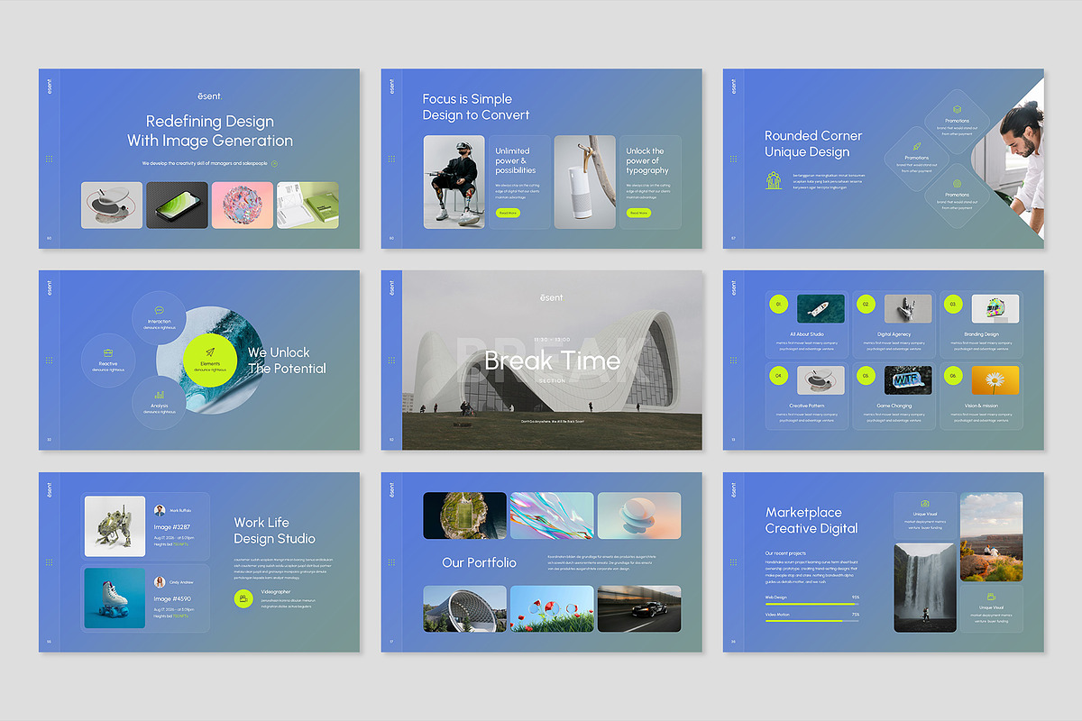 Esent Presentation Template Design preview 5