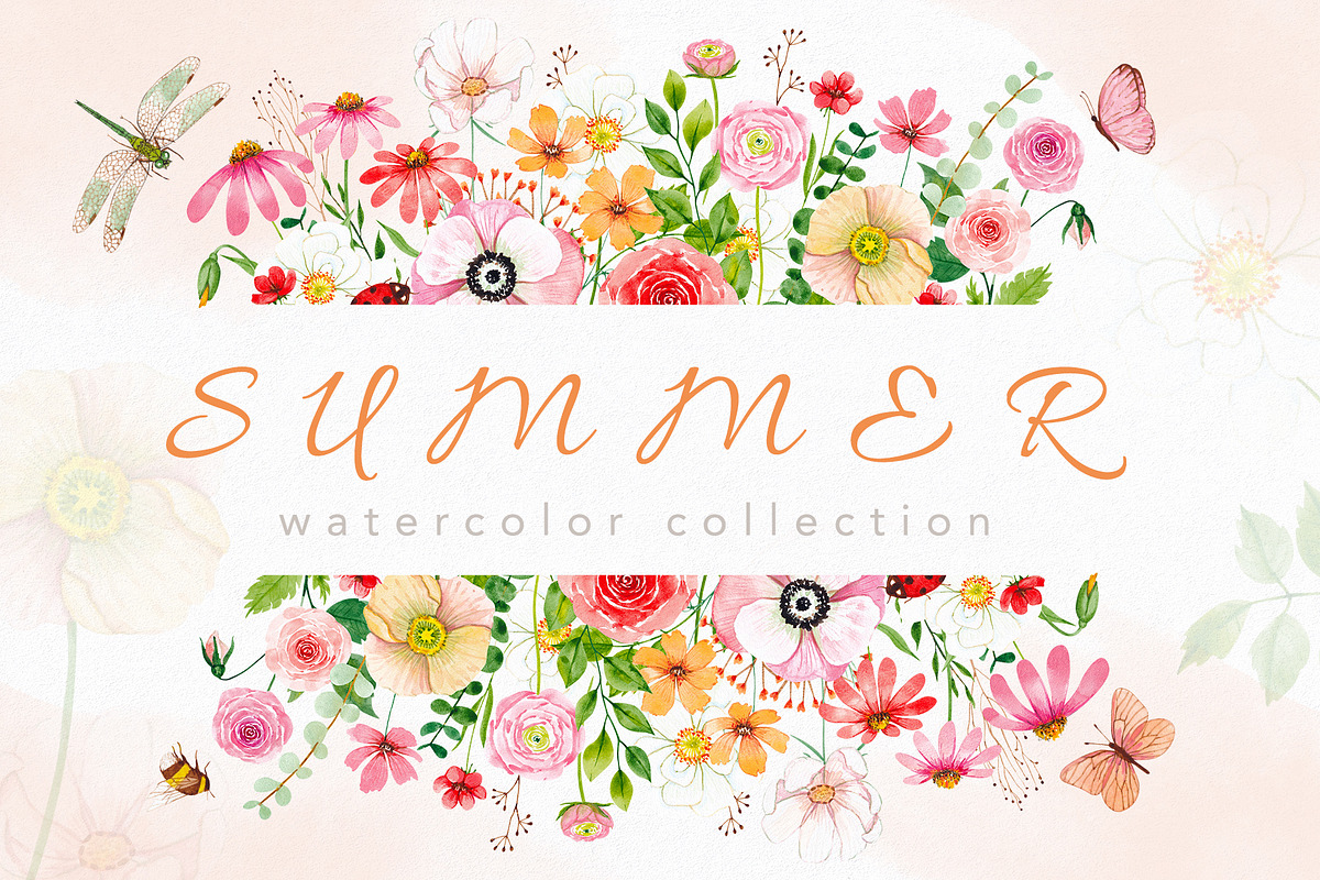 Summer. Watercolor collection, an Illustration by Kuzya's shop (Photo 1 of 7)