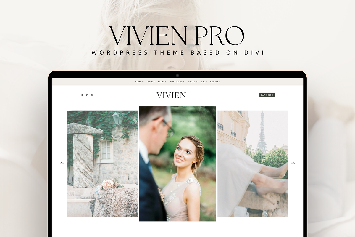 Photography Vivien WordPress Divi 5, a WordPress Template by Lovely Confetti (Photo 1 of 5)