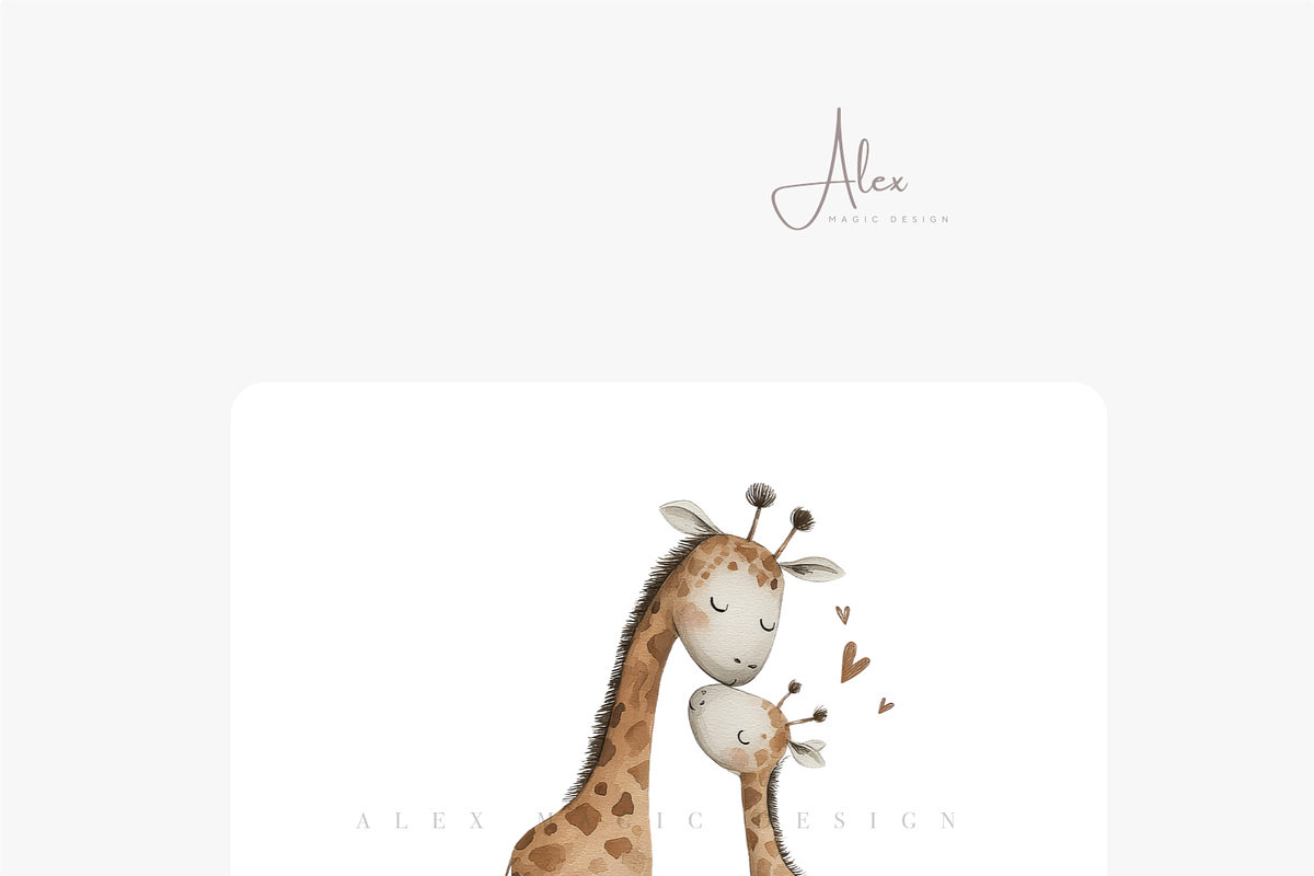 Mom and Baby Animal Clipart, a Decorative Illustration by Pati Charm Studio (Photo 7 of 8)