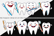 Dentist Tooth Clipart, a Graphic by Artnoy (Thumbnail 2 of 5)