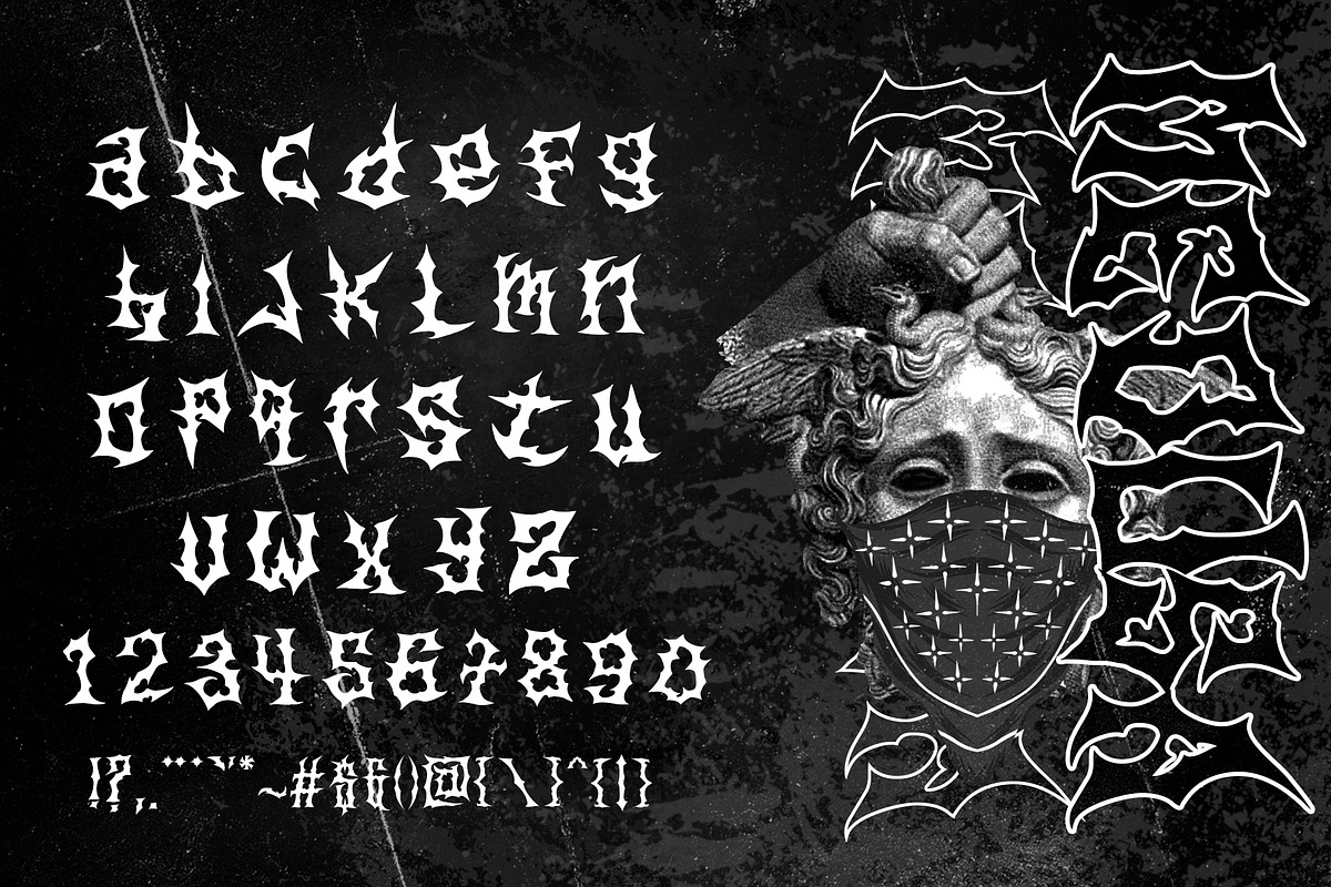 BERINGAS Modern Metal Horror Font, a Blackletter Font by dansdesign (Photo 2 of 8)