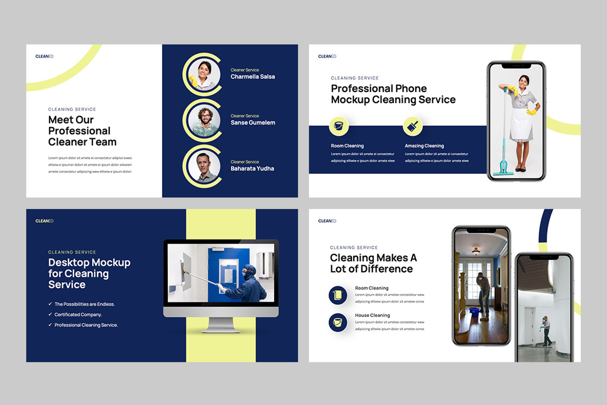 CLEANED - Cleaning Services Slides, a Presentation Template by rgbryand (Photo 7 of 9)