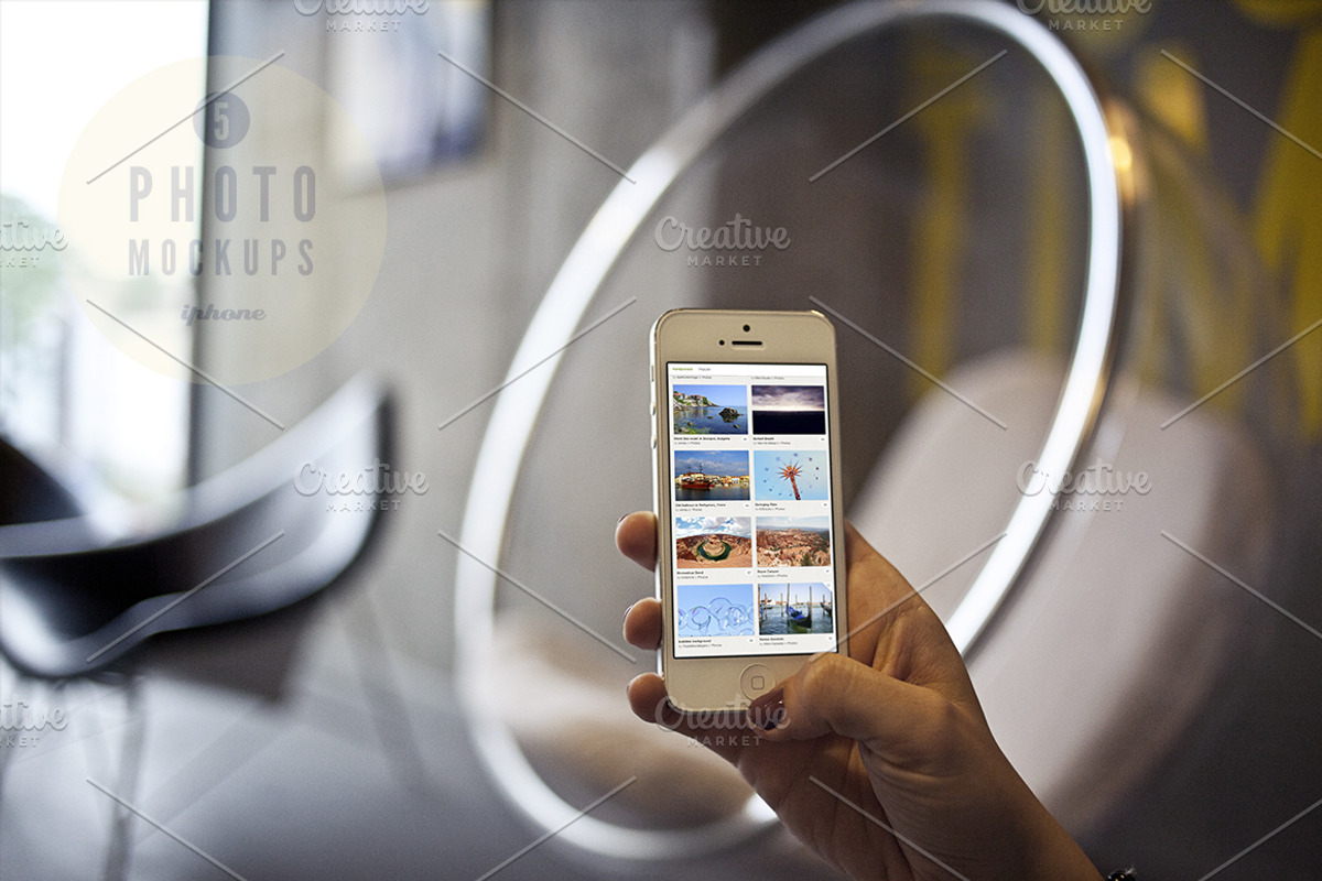 5 iPhone photo mockups, an iPhone Mockup by show it better (Photo 2 of 5)