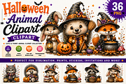 Cute Halloween Animal PNG Bundle, a Seasonal Illustration by fashionaddict (Thumbnail 1 of 7)