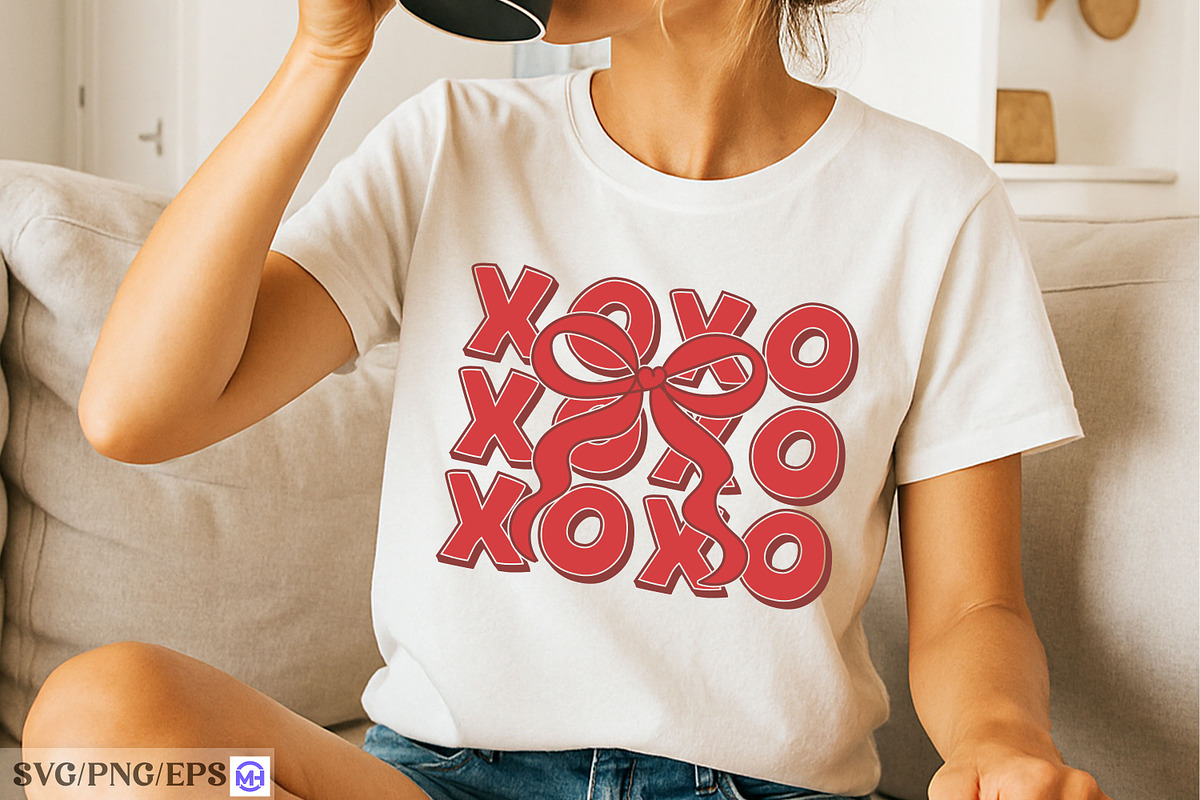 XOXO Coquette Bow Valentines Day SVG, a Graphic by mh_arif (Photo 3 of 4)