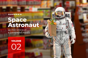 3D Mockup Space Astronaut 02