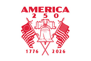 America 250 Liberty Bell Flag Retro, an Illustration by patrimonio