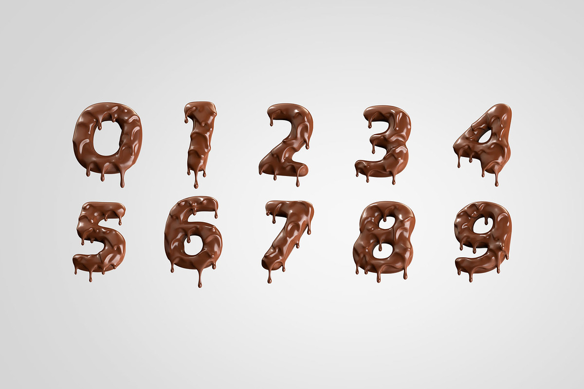 Chocolate Text 3D Letters Set, an Object Graphic by Kotulsky Mockups (Photo 4 of 6)