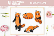Red Panda Clipart, an Animal Illustration by linakilljoy (Thumbnail 1 of 3)