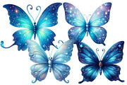Blue Butterflies Watercolor Clipart, an Illustration by Designworld (Thumbnail 4 of 5)