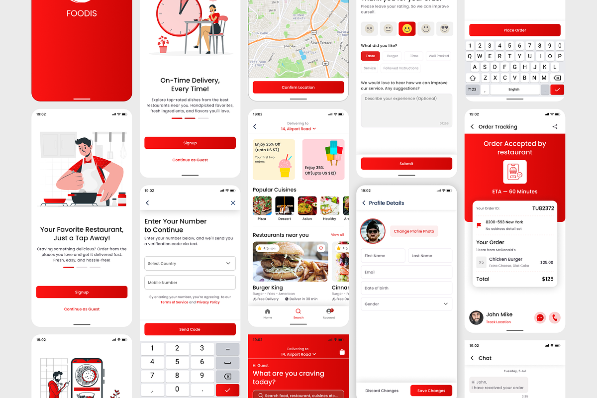 Foodis | Food Delivery App UI Kit, an UI Kit Template by UI Kit Store (Photo 4 of 6)