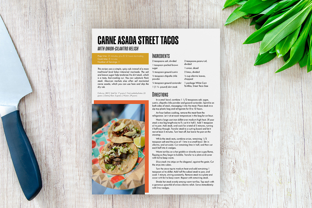 Color Block Printable Recipe Bundle, a Flyer Template by Helen Thompson Design (Photo 4 of 6)