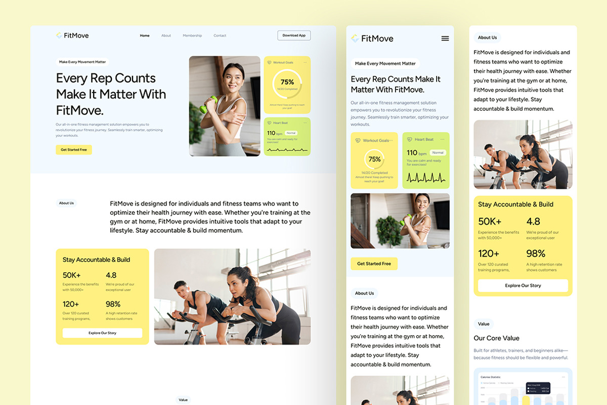 Fitness SaaS Website UI Figma, an UI Kit Template by peterdraw (Photo 7 of 7)