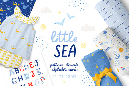 Little Sea. Patterns, Cards, ABC