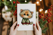 Whimsical christmas cat clipart, an Illustration by Designworld (Thumbnail 6 of 6)