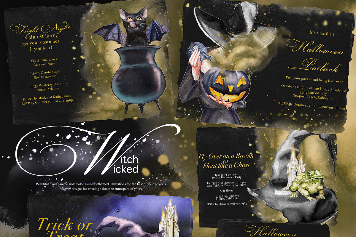 Hand-Painted Wicked Witch Clipart, a Seasonal Illustration by ArtCreationsDesign (Photo 10 of 13)