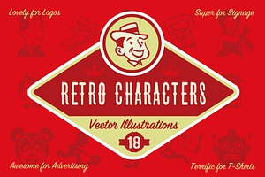 18 Retro Character Illustrations
