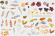 Fall Watercolor Clipart, an Illustration by The Autumn Rabbit Ltd (Thumbnail 2 of 2)