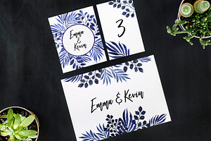 Indigo Branches Watercolor Set