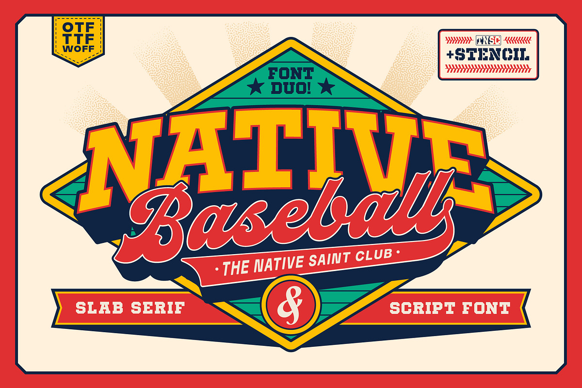Native Baseball - Font Duo, a Slab Serif Font by The Native Saint Club (Photo 1 of 16)