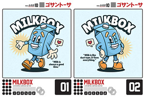 Milk Box Cute Retro Cartoon