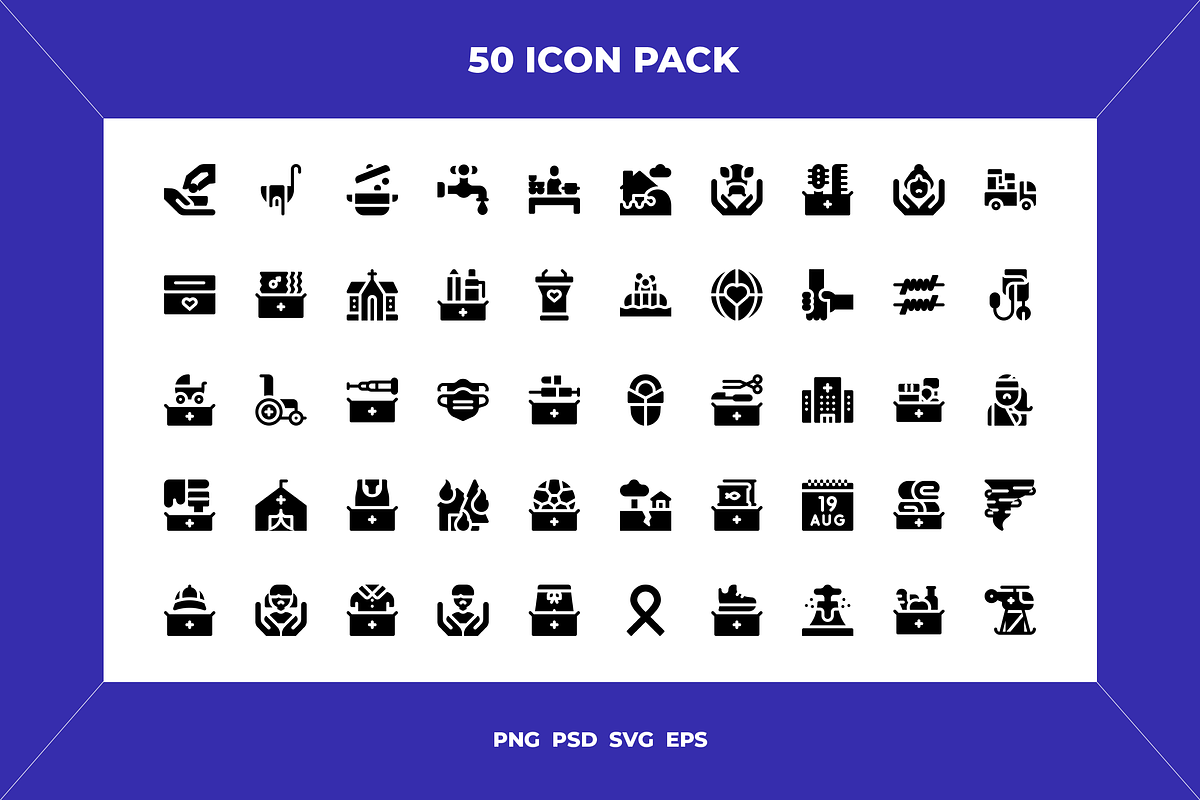 World humanitarian day icons, an Icon by Wencory (Photo 1 of 2)