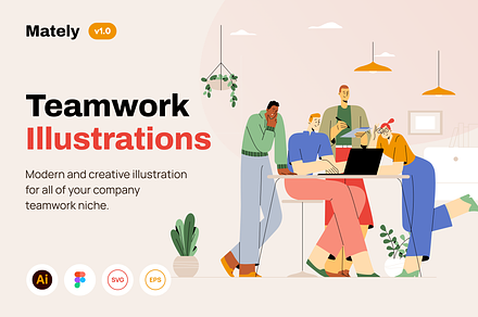 Mately - Teamwork Illustrations, a Person Illustration by Illustraly Design