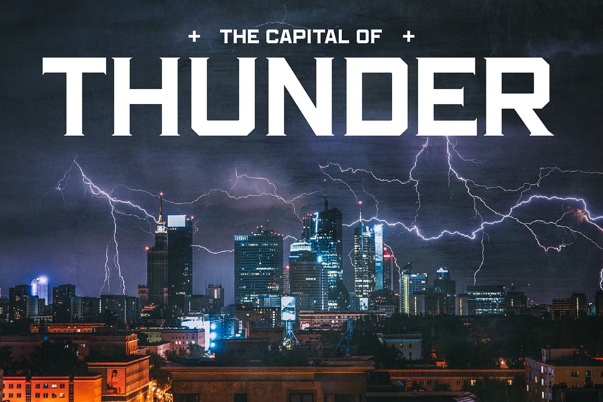 Thunder Squad DIsplay Typeface Font, a Sans Serif Font by Storytype Studio (Photo 2 of 15)