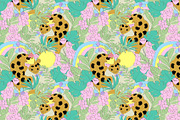 Multicoloured jungle leopards flower, a Pattern Graphic by Cotton Melon pattern Shop (Thumbnail 5 of 5)