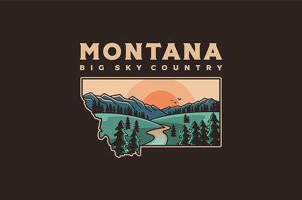Beautiful Montana state logo design, a Branding & Logo Template by DOMHOUZE
