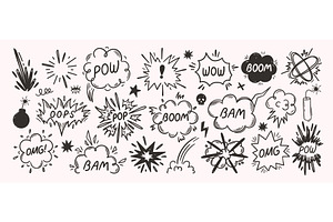 Doodle comic explosions. Boom, Bam, an Illustration by winwin.art