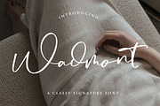 Wadmont - Aesthetic Signature Font, a Script Font by Vultype Co. (Thumbnail 1 of 8)