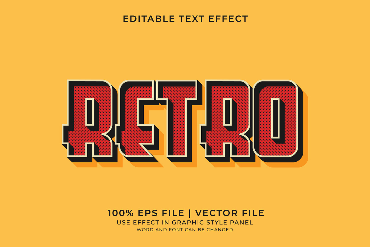 Retro Text Effects Bundle, a Layer Style Add-On by WM48 Shop (Photo 10 of 17)