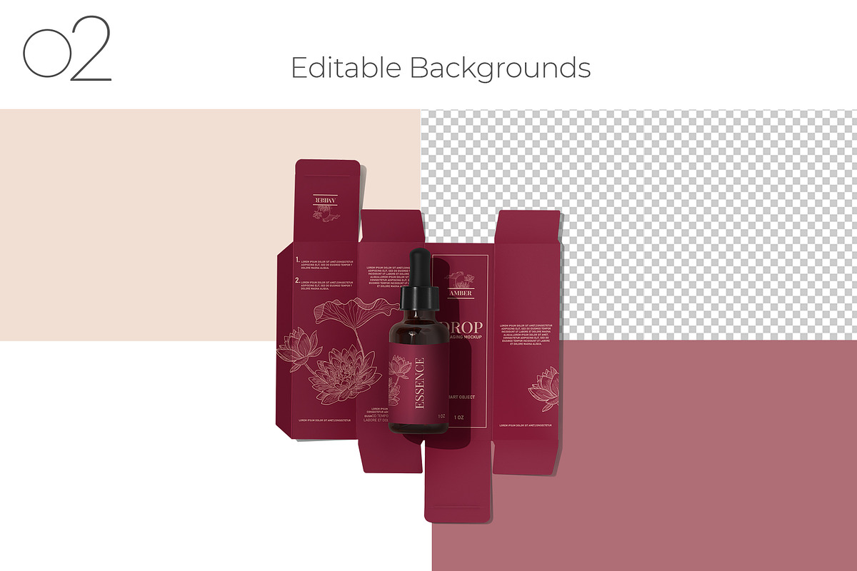 Amber Dropper Bottle with Box Mockup, a Packaging Mockup by Sheikhadesign (Photo 3 of 12)